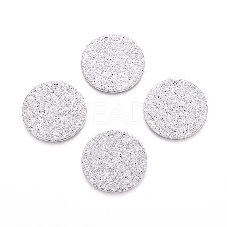 Tarnish Resistant 304 Stainless Steel Textured Pendants LS-STAS-I098-01-25mm-P-1