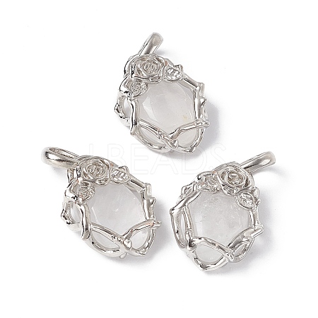 Natural Quartz Crystal Pendants G-P484-03P-07-1