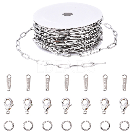 304 Stainless Steel Paperclip Chains CHS-YW0001-04-1