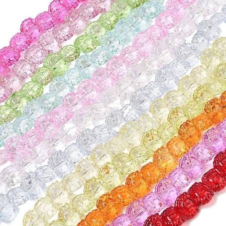 Electroplate Baking Paint Transparent Glass Beads Strands GL-CBA17FF-02-1