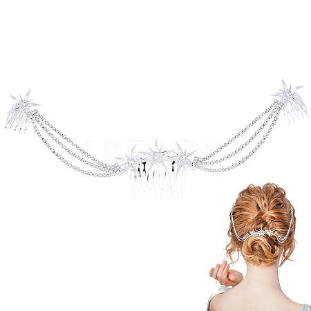 Alloy Rhinestone Hair Combs MRMJ-WH2007-031P-1