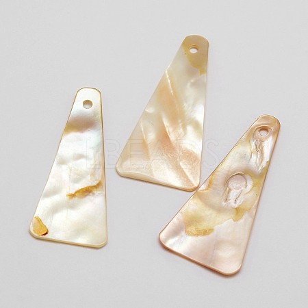 Trapezoid Freshwater Shell Pendants X-SHEL-M005-31-1