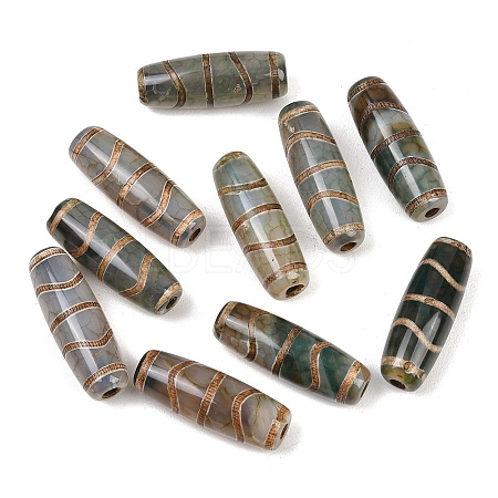 Tibetan Style dZi Beads TDZI-E004-44-1