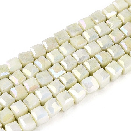 Anti-Tarnish Electroplate Glass Beads Strands GLAA-T025-4mm-10D-1