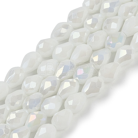 Opaque Solid Color Electroplate Glass Beads Strands EGLA-N013-P4mm-B02-1