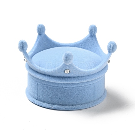 Flocking Plastic Crown Finger Ring Boxes CON-B008-01A-1