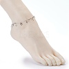 304 Stainless Steel Heart Charm Anklets AJEW-AN00394-03-4