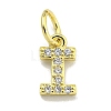 Letter Brass Micro Pave Clear Cubic Zirconia Pendants KK-K354-06G-I-1