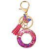 Alloy Resin Butterfly Keychains KEYC-TADJ0002-02G-O-1