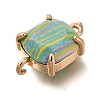 Brass Glass Imitation Gemstone Connector Charms KK-Z076-01G-3