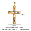 Brass Micro Pave Colorful Cubic Zirconia Pendants ZIRC-OY006-01G-2