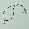 Glass Seed Beads & Glass Pearl Angel Pendant Necklaces NJEW-MZ00056-04-4