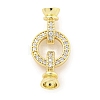 Brass Micro Pave CLear Cubic Zirconia Fold Over Clasps KK-Q814-01G-1