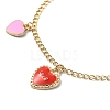 Heart with Word Love Alloy Enamel Charm Bracelet BJEW-JB09557-2