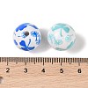 10Pcs Opaque Printed Acrylic Beads OACR-S146-02-3
