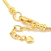 3MM Brass European Style Round Snake Chain Bracelets for Jewelry Making BJEW-G703-04G-3