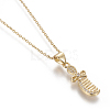 Brass Pendant Necklaces NJEW-I230-17-3