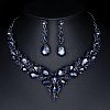 Teardrop Alloy Rhinestone Pendant Necklaces & Stud Dangle Earrings Sets WGA4CA9-11-1