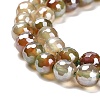 Electroplated Natural Agate Round Beads Strands G-L598-A01-01A-4