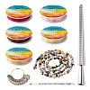 DIY Mixed Stone Chip Beads Finger Ring Making Kit DIY-LS0004-12-1