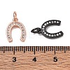 CZ Brass Micro Pave Cubic Zirconia Horse Shoe Charms ZIRC-L018-13-3