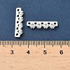 Brass Micro Pave Clear Cubic Zirconia Spacer Bars KK-Z139-11S-02-3