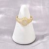 Brass Micro Pave Cubic Zirconia Cuff Rings for Women LS-CU-CBA0A21-04G-2