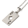 201 Stainless Steel Playing Card Pendant Necklace with Cable Chains NJEW-Q317-25P-2
