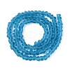 Frosted Transparent Glass Beads Strands GLAA-N016-4mm-28-3