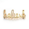 Brass Micro Pave Cubic Zirconia Slide Charms ZIRC-G147-30-NR-2