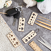 Rectangle Wooden Knitting Needle Gauge Pendants WOOD-NB0002-39-5
