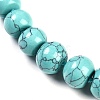 Synthetic Turquoise Rondelle Graduated Beaded Necklaces for Women Men NJEW-K388-02Q-2