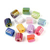 UV Plating Opaque Acrylic Beads OACR-N153-14-1