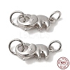 Rhodium Plated 925 Sterling Silver Lobster Claw Clasps with Jump Rings STER-D006-15P-1
