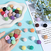 40Pcs 20 Colors Organic Wool Fabric Beads FIND-SC0009-18-3