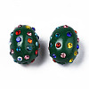 Polymer Clay Rhinestone Beads RB-T017-32F-2