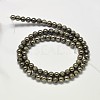 Natural Pyrite Round Beads Strands G-F197-10-10mm-3