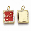 Real 16K Gold Plated Brass Micro Pave Clear Cubic Zirconia Pendants ZIRC-S067-194A-NF-2