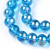 Electroplate Transparent Glass Beads Strands GLAA-T032-T8mm-AB06-2