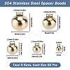 SUNNYCLUE 250Pcs 5 Styles 304 Stainless Steel Beads STAS-SC0006-93-2