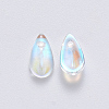 Transparent Spray Painted Glass Charms GLAA-R211-07-B01-2