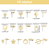 CHGCRAFT 40Pcs 10 Style Alloy Stud Earring Findings FIND-CA0003-27-2