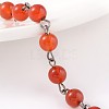Handmade Natural Agate Beads Chains for Necklaces Bracelets Making AJEW-JB00156-02-1