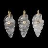 Natural Quartz Crystal Carved Pendants G-H357-04G-10-1