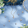 8Pcs 2 Colors Brass Micro Pave Cubic Zirconia Pendants KK-BBC0019-14-3