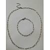 Stainless Steel Paperclip Chains Necklaces & Bracelets Sets SJEW-PH01379-06-1