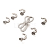 925 Sterling Silver Micro Pave Clear Cubic Zirconia Fold Over Clasps STER-B006-09P-2