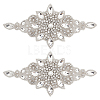 Flower Hotfix Rhinestone Appliques PATC-WH0008-83A-1