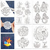 4 Sheets 11.6x8.2 Inch Stick and Stitch Embroidery Patterns DIY-WH0455-092-1