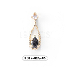 Chinese lute Shape Brass Micro Pave Clear Cubic Zirconia Nail Gems Set MRMJ-T015-41G-05-2